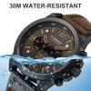 Waterproof Quartz Leather Wristwatch for Men's Daily Wear