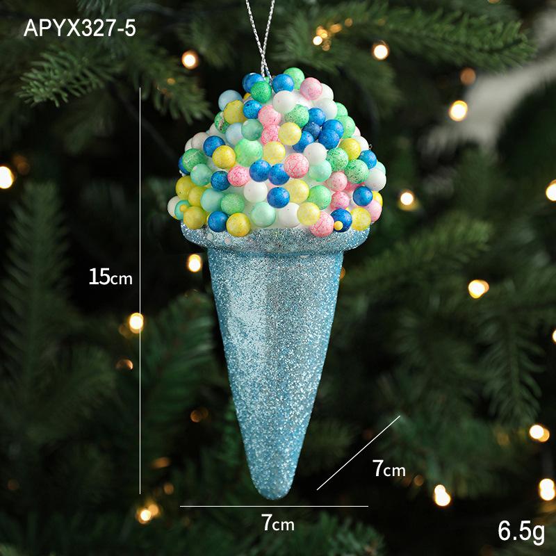Creative Christmas Hanging Cute Ice Cream Pendant Navidad 2026 Christmas Decor Xmas Tree Decor New Year Gift Toys