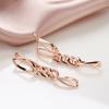 New Glossy  Rose Gold Long Earrings For Women Lovely Hollow Geometry Metal Earrings Cute Gift Fashion Vintage Jewelry
