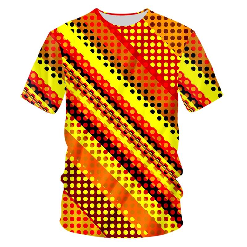 Round Neck T-shirt Men And Women Hip-hop Fitness 3D Tie-dye Printing T-shirt Sweatshirt Personality Colorful Oversize