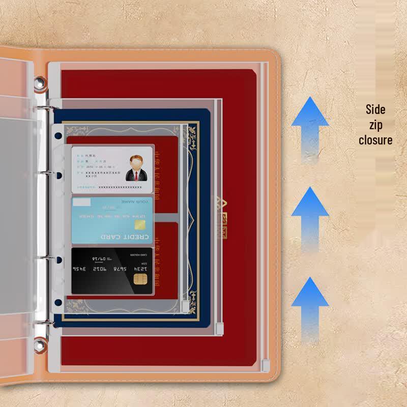 A4 Leder Loseblatt Dokumenten-Organizer