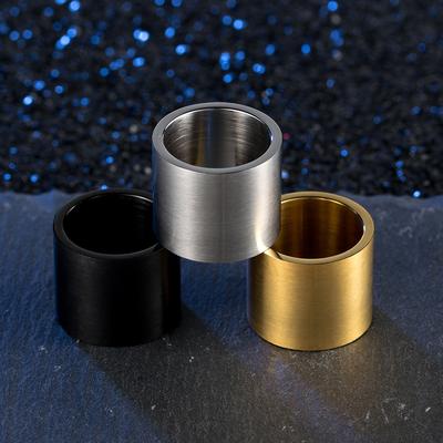 European and American Style Titanium Steel Brushed Large Light Plate Ring