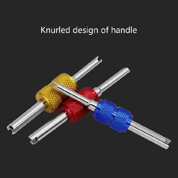 4Pcs Car Air Conditioner Valves Stem Cores Remover Wrench Double HVAC Valves Cores