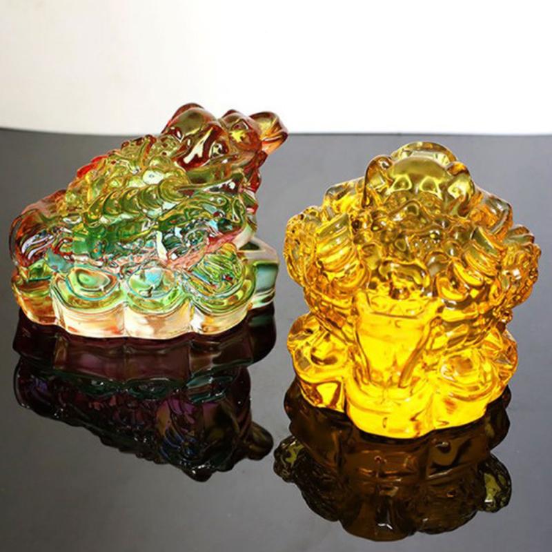 Feng Shui Kröte Geld Glück Glück Reichtum Chinesische Goldene Frosch Kröte Münze Haus Büro Dekoration Tischdekoration Glücksbringer Geschenke