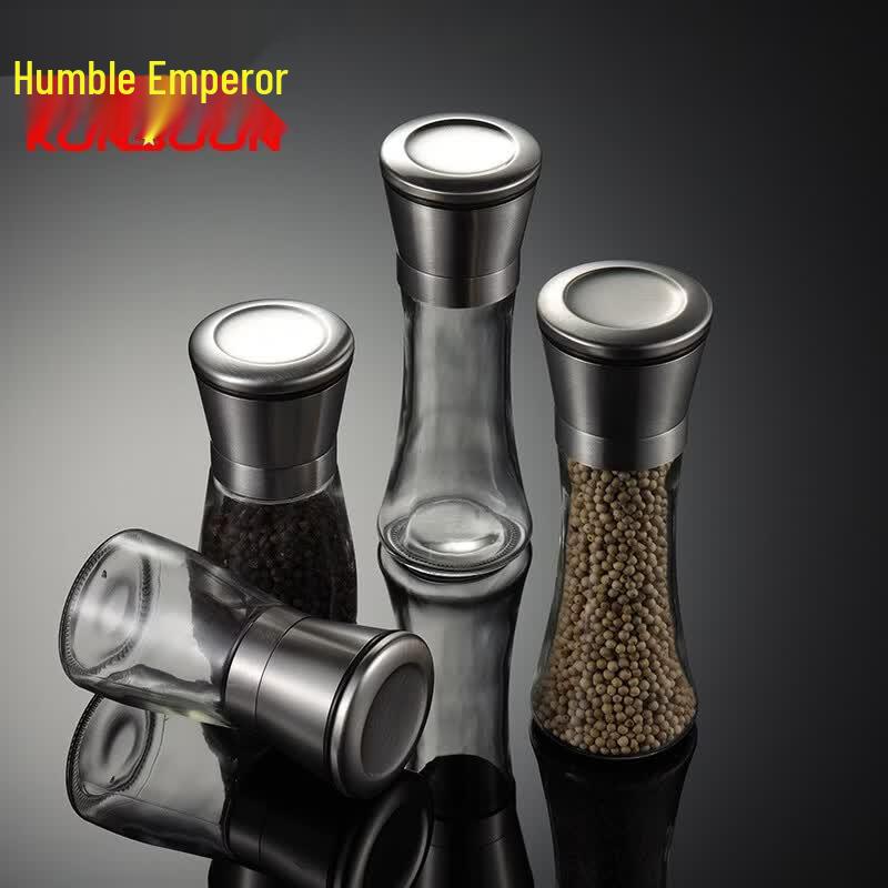 Qianxing Manual Stainless Steel Pepper Grinder & Spice Jar Set