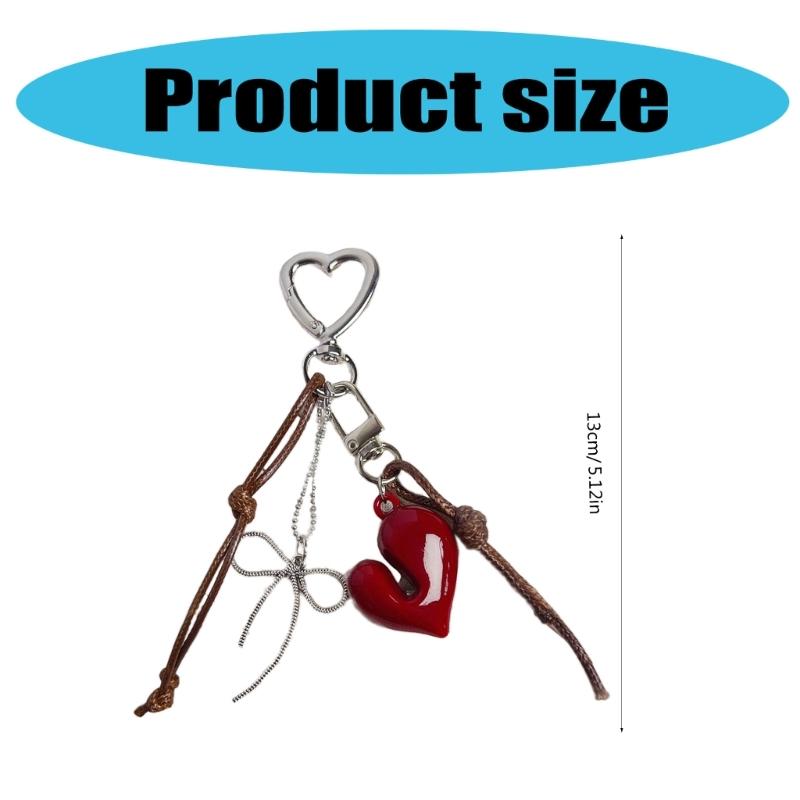 Fashionable Heart Accessory Keychain Stylish Bag Hanging Ornament Alloy Texture Suitable for Bags and Phones Decorating