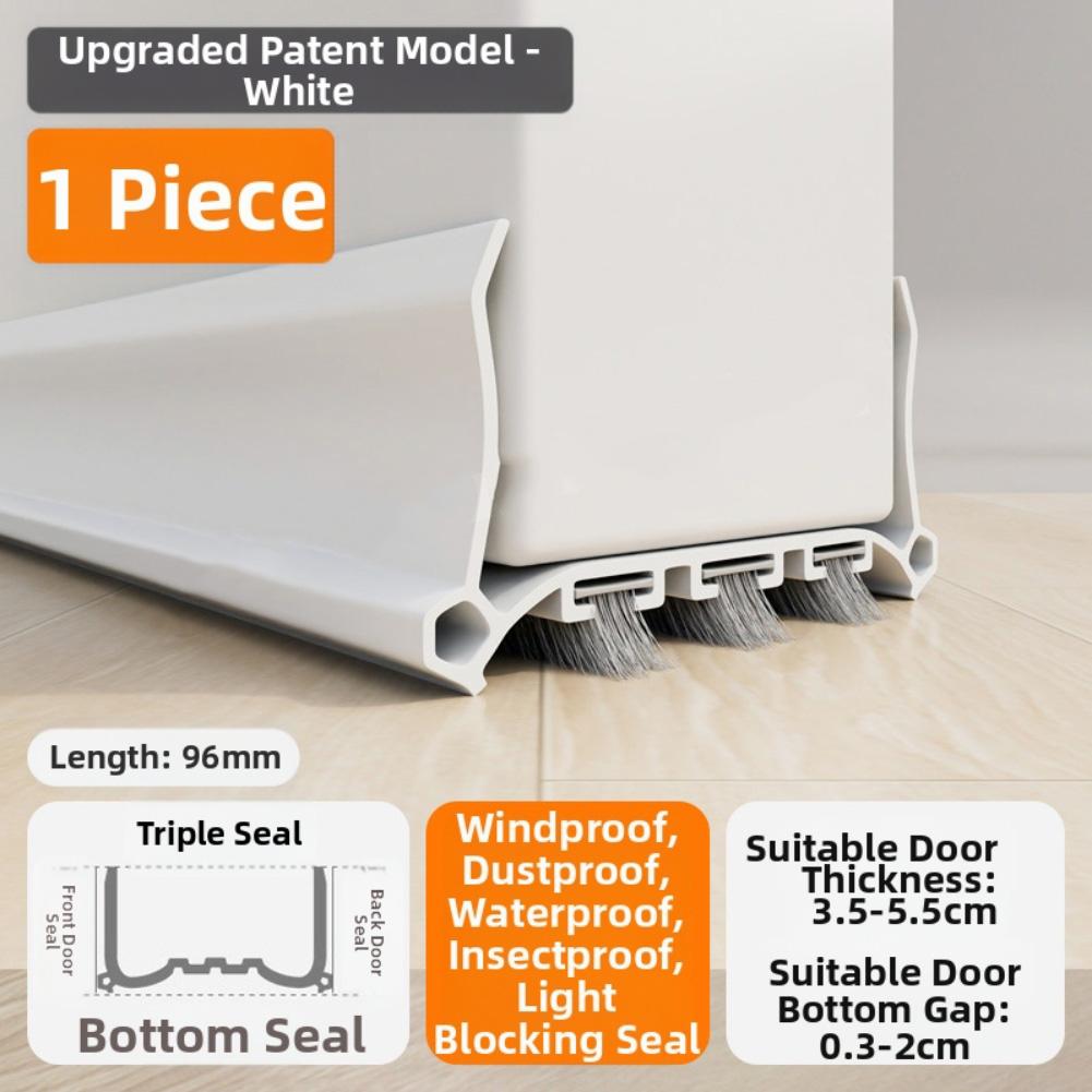 Advanced Adjustable Door Bottom Seal Strip with Dual Soundproof Chambers for Noise Reduction and Strong Protection