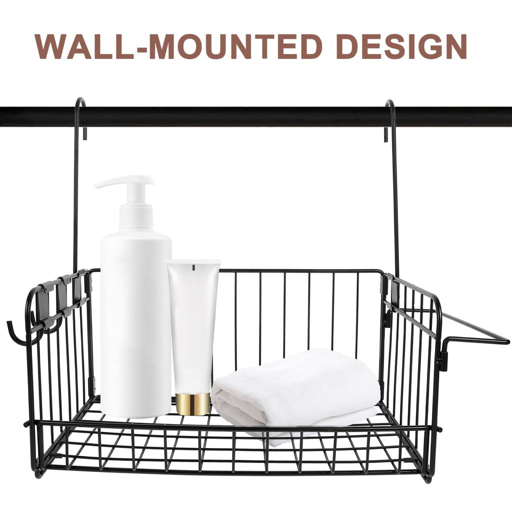 LEDMOMO Bathroom Hanging Basket, Wire Basket, Large Capacity, Steel, Rust-Resistant, for Bathroom, Kitchen, Washroom, Towels, Shampoo Bottles, Storage