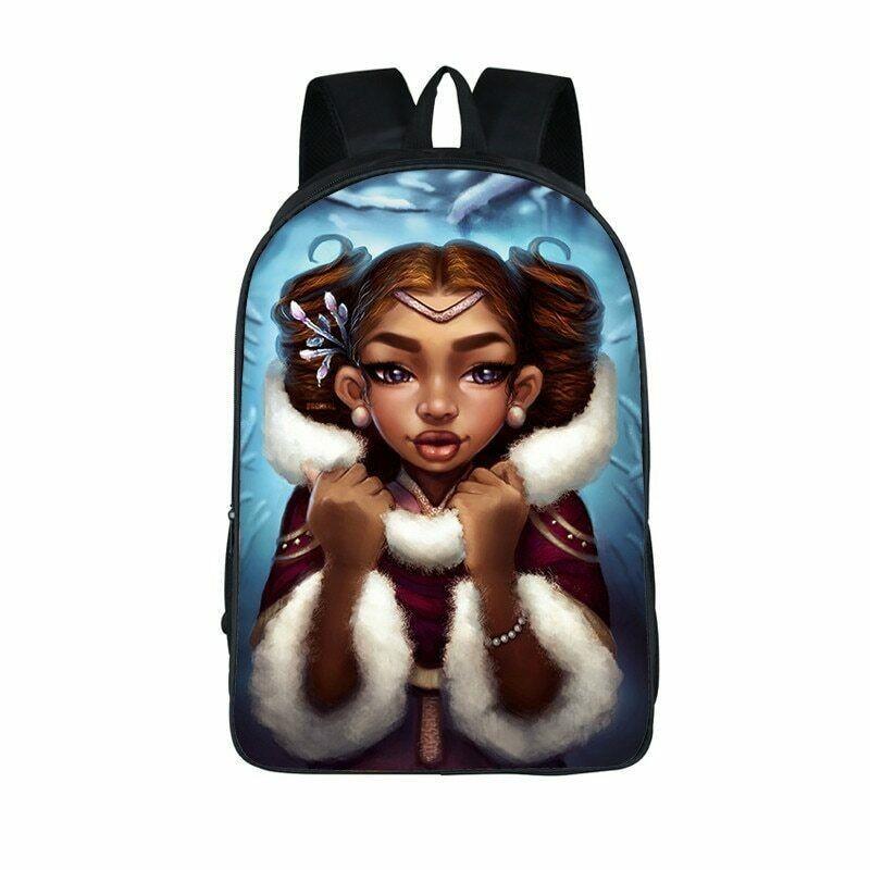 Afro-Afrikanische Schönheit Schwarze Prinzessin Wasserdichter Schulrucksack Mit Verstellbaren Schultergurten