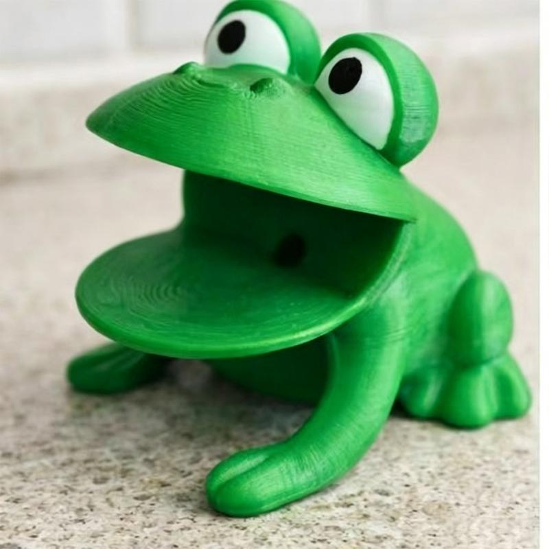 Countertop Sponge Stand for Kitchen Use, Green Plastic Holder With Animal Design and Open Storage Compartment for Daily Cleanup Near Sink