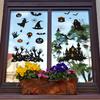Halloween Bat Castle Palm Print Glass Window Home Decoration Window Stickers