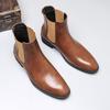 Fashion Italian Men's Leather Boots Fashion Chelsea Boots Brand Business Dress Boots for Men High-top Casual Boot Pointed Toe Ankle Boot