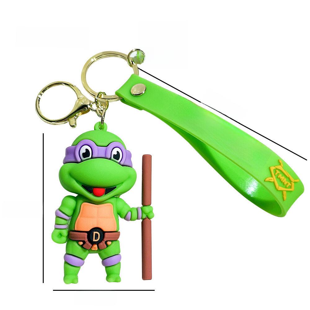 Kleurrijke PVC Ninja Turtles Sleutelhanger Schattige Siliconen Tassenhanger Voor Kinderen Cadeaus
