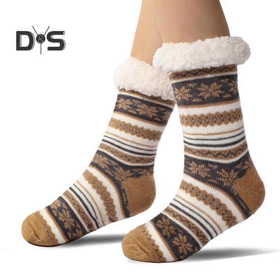 

Ультратолстые кашемировые носки-тапочки, зимние теплые пушистые домашние носки с нескользящими силиконовыми накладками для женщин и мужчин 40-45 шампанского