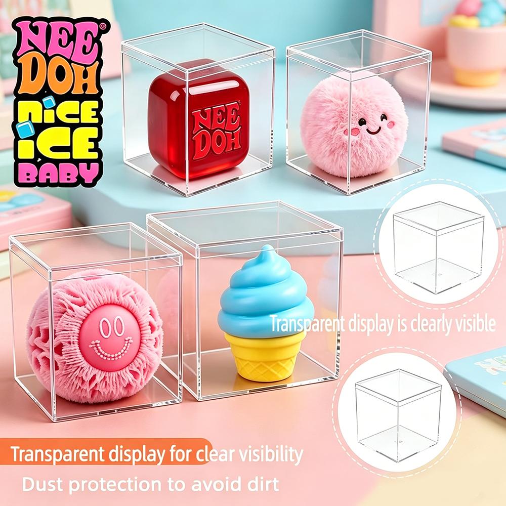 Bai Fen Bai Toys 1Pc Transparent Acrylic Display Box, Plastic Organizer For Nee Doh Fidget Squeeze Toy, Clear Case For Squishy Toy Packaging