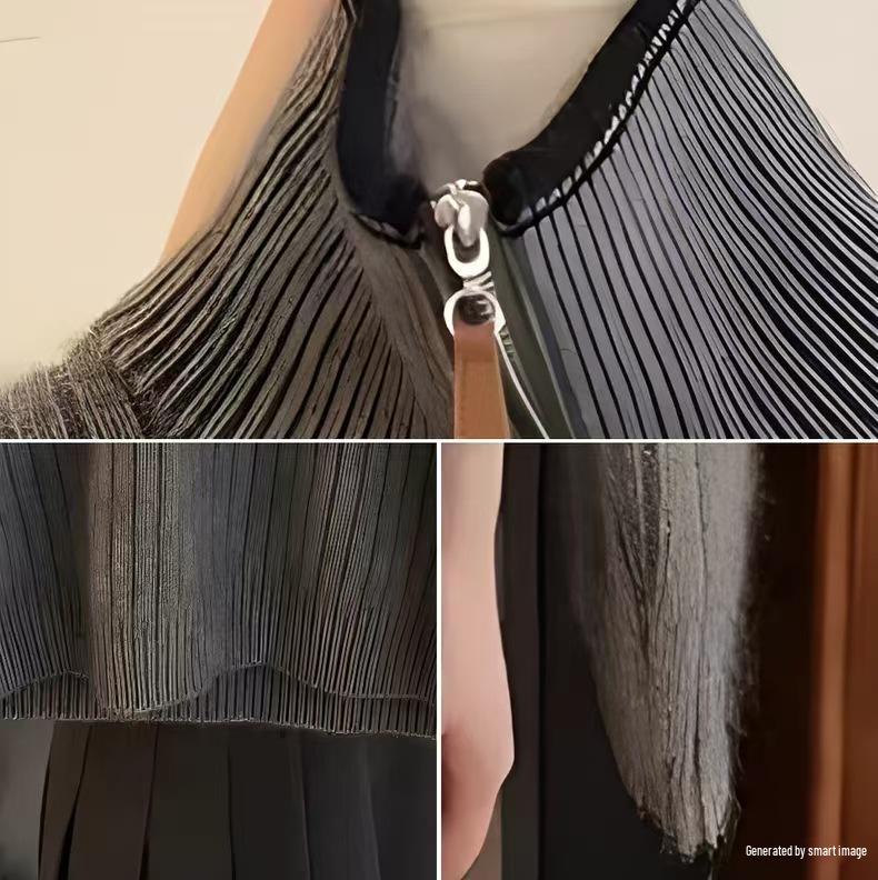 Women’s Pure Wool Stand Collar Half-Zip Vertical Stripe Knit Pullover - Autumn/Winter Casual Long Sleeve Baselayer