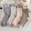 Winter and Autumn Wool Socks - Children's Mid-Calf Socks with Padding and Thickening for Warmth and Colorful Plush Socks for Women In Wool
