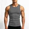 Schnelltrocknende Fitnessweste für Herren im Sommer – Einfarbiges ärmelloses Sportshirt der amerikanischen Modemarke