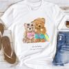 Cute Little Bear Print TShirt Summer Trend White Short Sleeve Neck Casual Sports Aesthetic Clothes Womens Graphic T Shirts