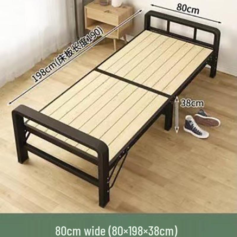 Lit Pliant Compact Fer & Bois – Idéal pour les Dortoirs, Bureaux & la Maison