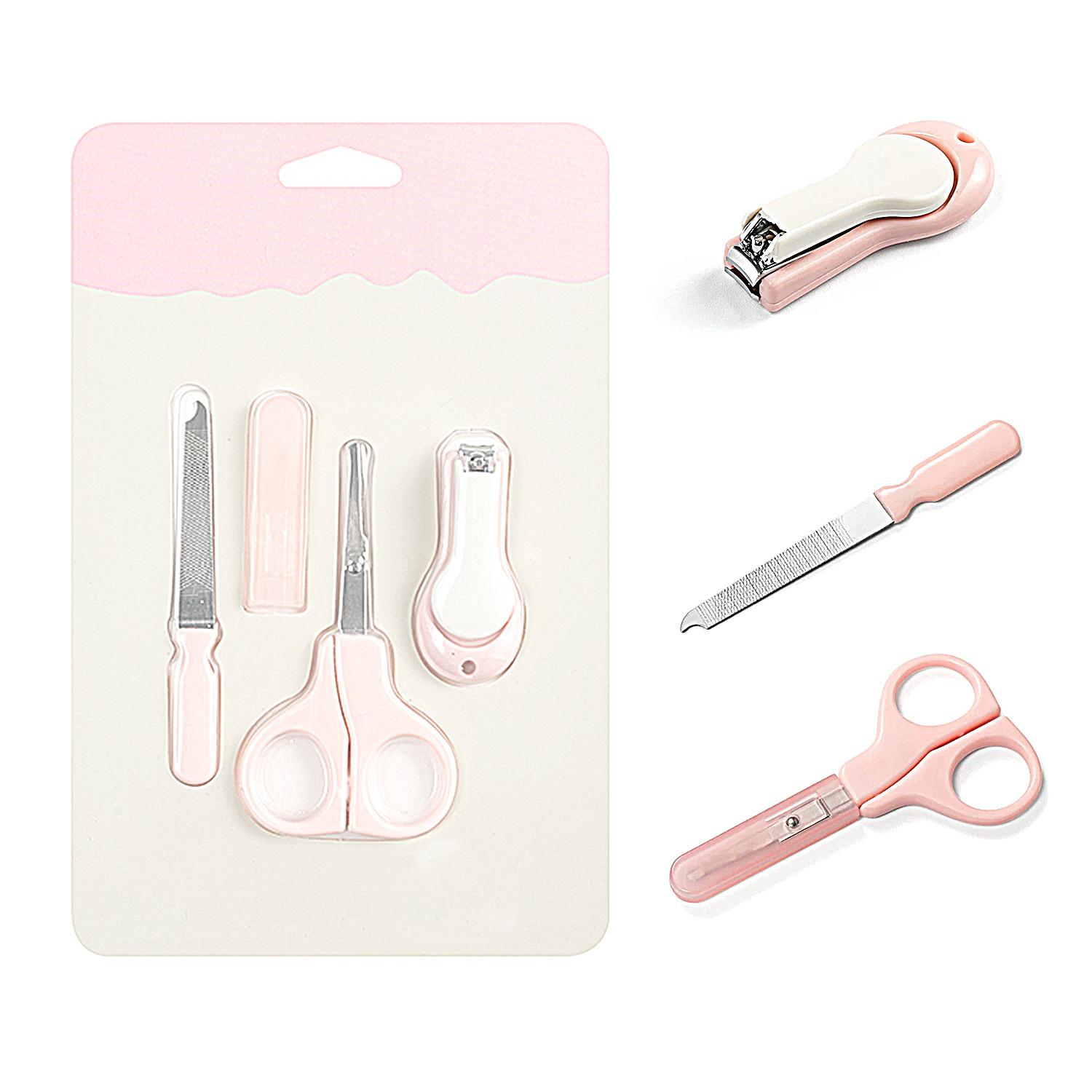 New Product Newborn Baby Grooming Nail Health Portable Travel Baby Care Kit Manicure Set розовый