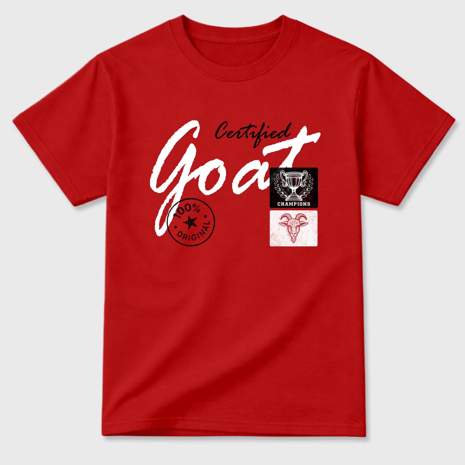 Certified Goat graphic tee. Streetwear Brand Graphic T-Shirt. AJ13 University Red S