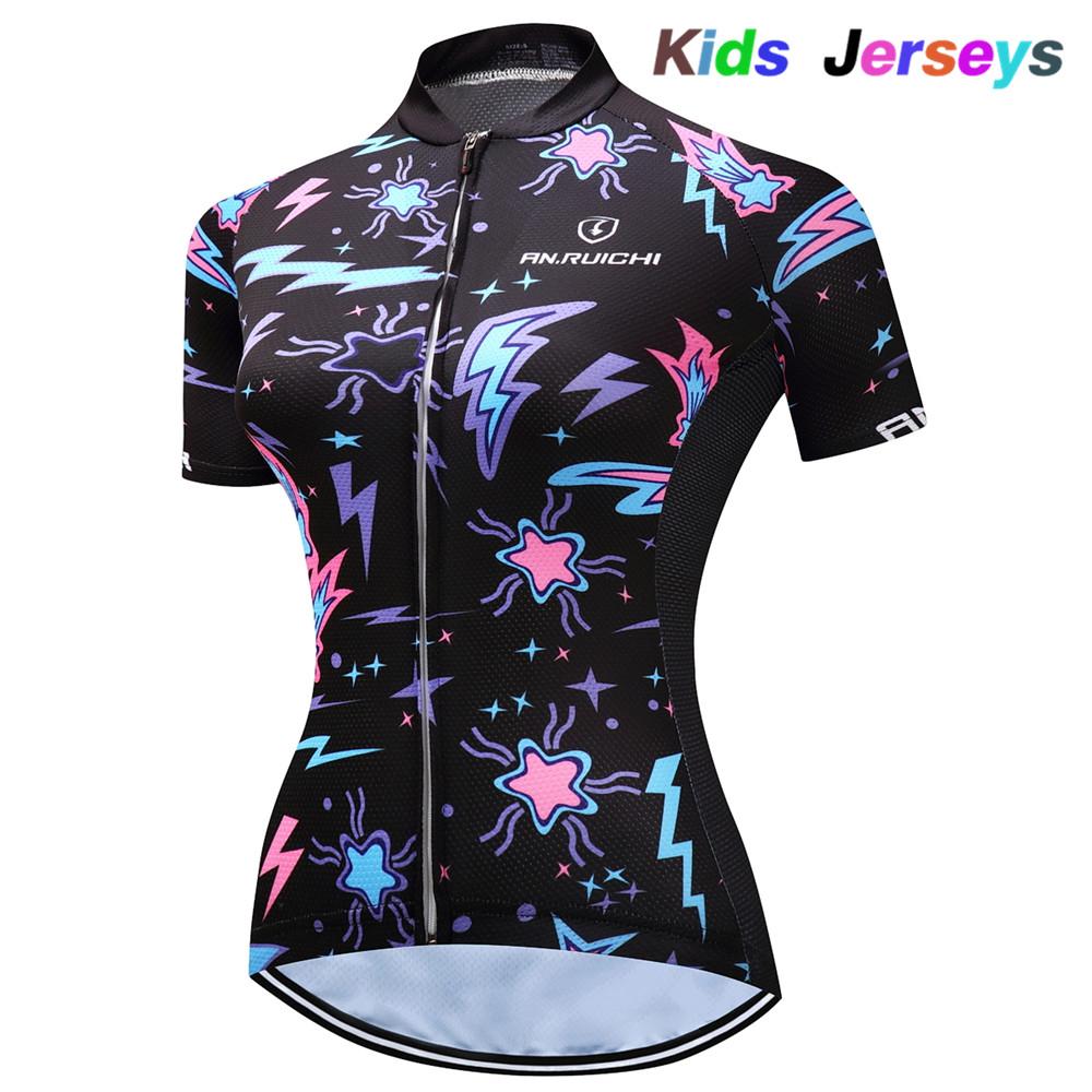 2026 Girls Cycling Jersey Set Ropa Ciclismo Cycling Kit for Kids Summer Breathable Cartoon Bicycle Jersey Suit Children Clothes