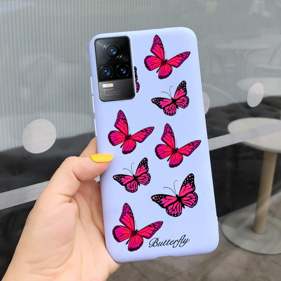 Vivo V21 Kılıfı Vivo V21e Yumuşak Silikon Sevimli Çizgi Film Çiçekli Arka Kapak Telefon Kılıfı Vivo V21 V 21 E İçin Fundas VivoV21 Çantalar Capa