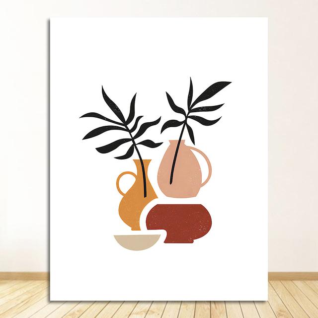 Retro Wall Art Canvas Painting Nordic Posters And Prints Wall Pictures For Living Room Decor Line Girl Plant Moon Quote Abstract