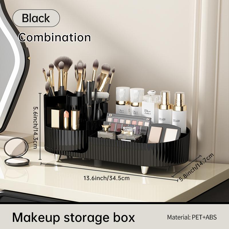 Rotating Cosmetics Storage Box Dressing Table Large Capacity Storage Lipstick Makeup Brush Skincare Organizing Shelving