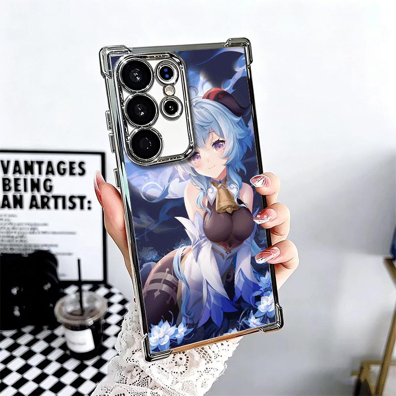 

Genshin Impact Ganyu Plating Phone Case For Samsung Galaxy S24 S25 FE S26 Edge S23 Ultra S22 S21 Plus S20 Anti-Fall Airabag Cove Samsung S24