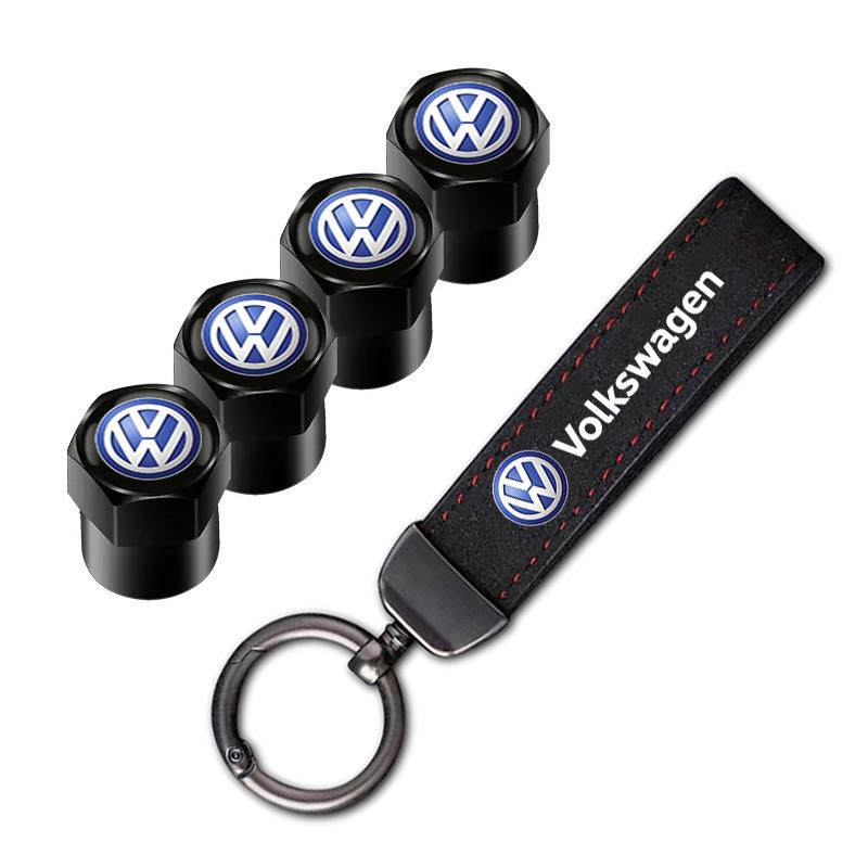 Für VOLKSWAGEN VW Auto Reifen Rad Ventilkappen Abdeckung Wildleder Auto Schlüsselanhänger Ring Schlüsselanhänger Für Volkswagen GTI Golf Tiguan Jetta Transpo