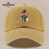 pc Vintage Trendy Baseball Teddy Bear Pattern Print Baseball Cap AllSeason Casual Apparel Accessory Black Papa Trucker Hat