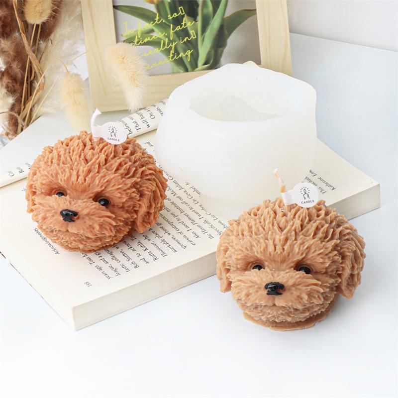 3D Handmade Animal Three Eyes Cat Head Silicone Candle Mold DIY Kitten Dog's head Plaster Crafts Resin Casting Home Decor Gift