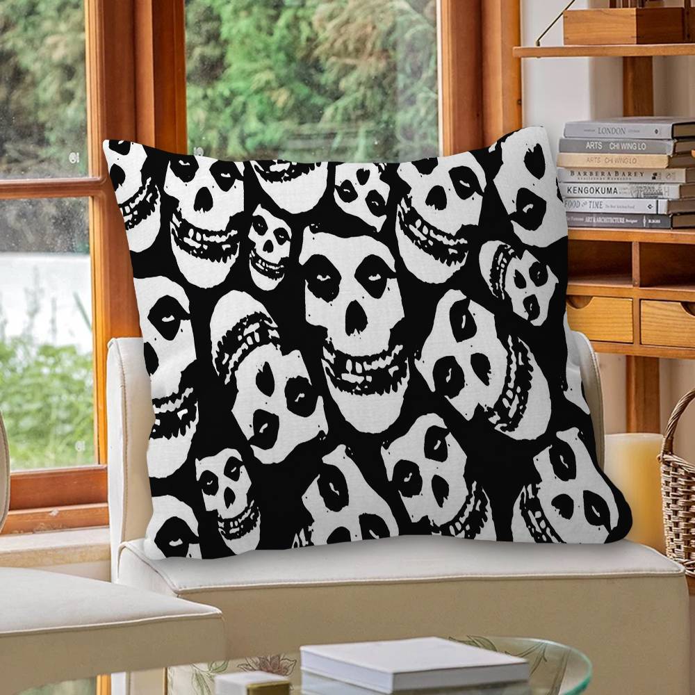 Band M-Misfits Logo Cushion Cover Pillowcase Upholstery Sofa Throw Pillow Home Decor Pillowcas
