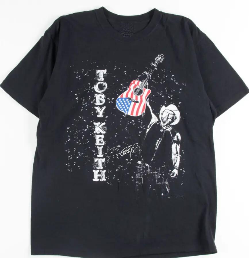 Vintage Toby Keith Music Concert Tour Cotton Black Full Size Unisex Shirt MM2... Unisex T-Shirt S
