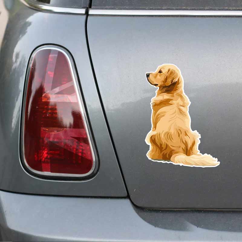 Golden Retriever Pet Dog Car Stickers Waterproof Vinyl Decals Auto Body Window Bumper Decor Motorcycle Helmet Stickers TM202