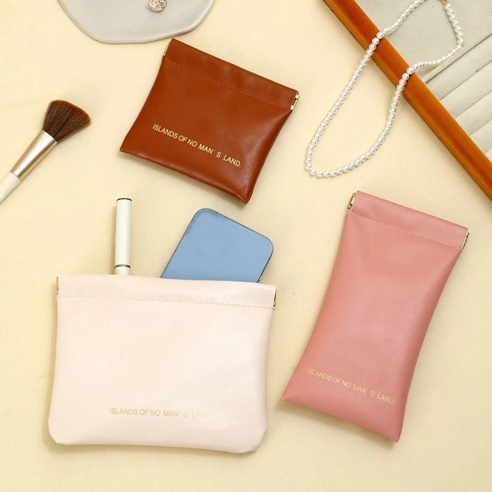 Spring Bag PU Leather Makeup Lipstick Bag Letter Small Sunglasses Bag Holder Outdoor