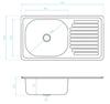 Single Bowl Metal Sink Undermount With Draining Board Stainless Steel Trafis Kuchinox