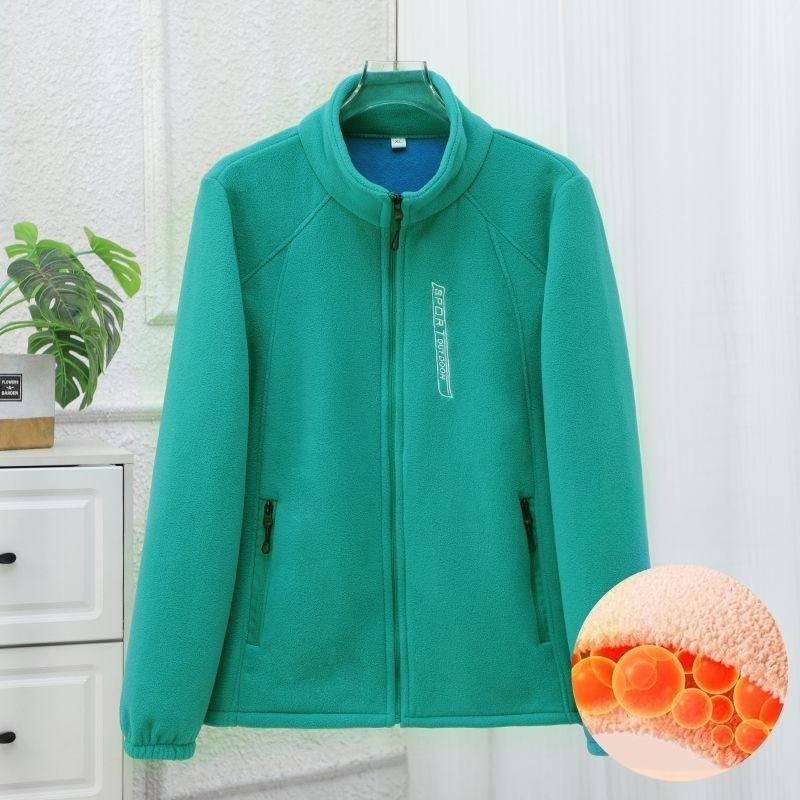 Herbst- und Winter-Polarfleecejacke Damen Dick Lässig Locker Pullover Stehkragen Kurz Fleece Warmes Oberteil