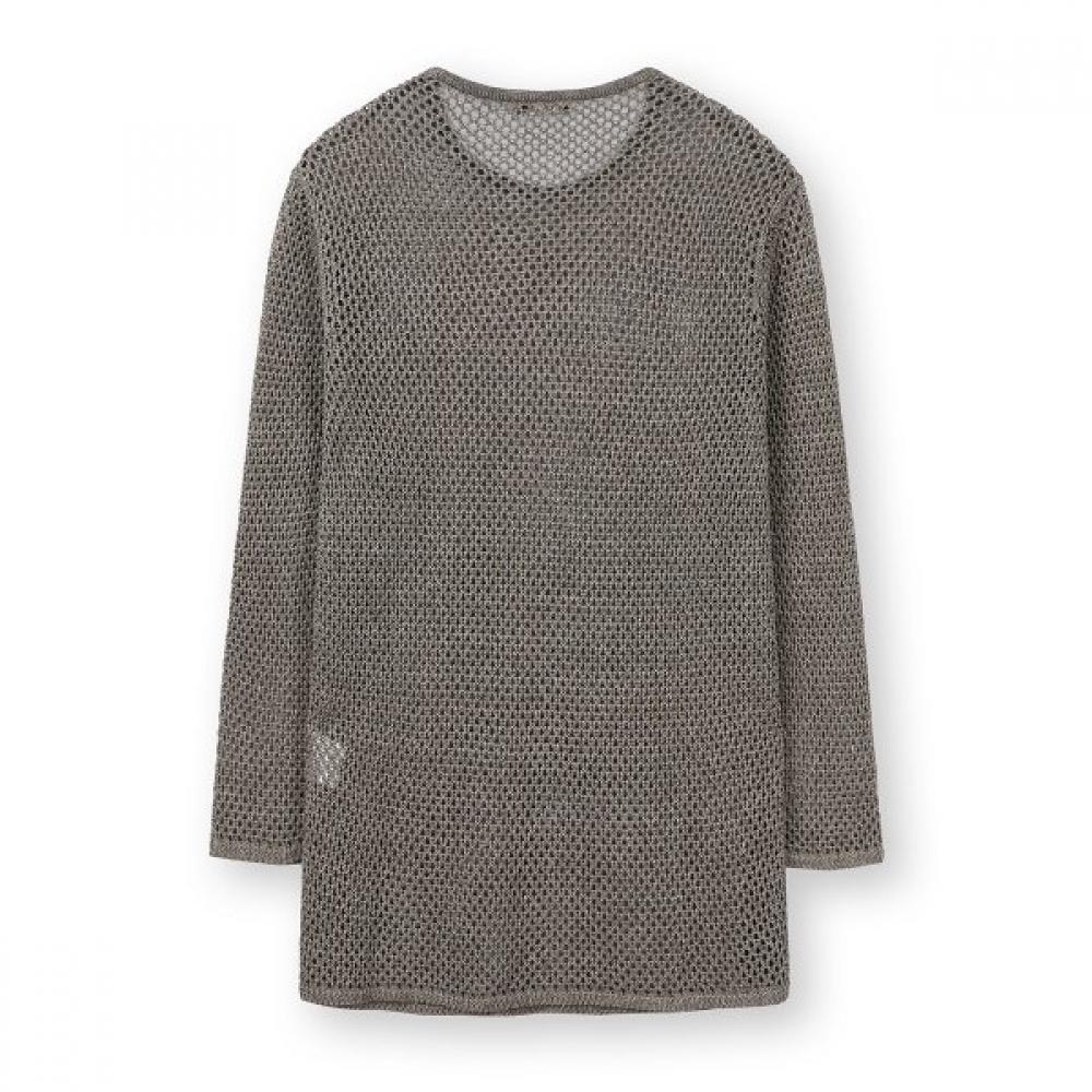 FURINA Linen Blend Golden Mesh KniT T shirT
