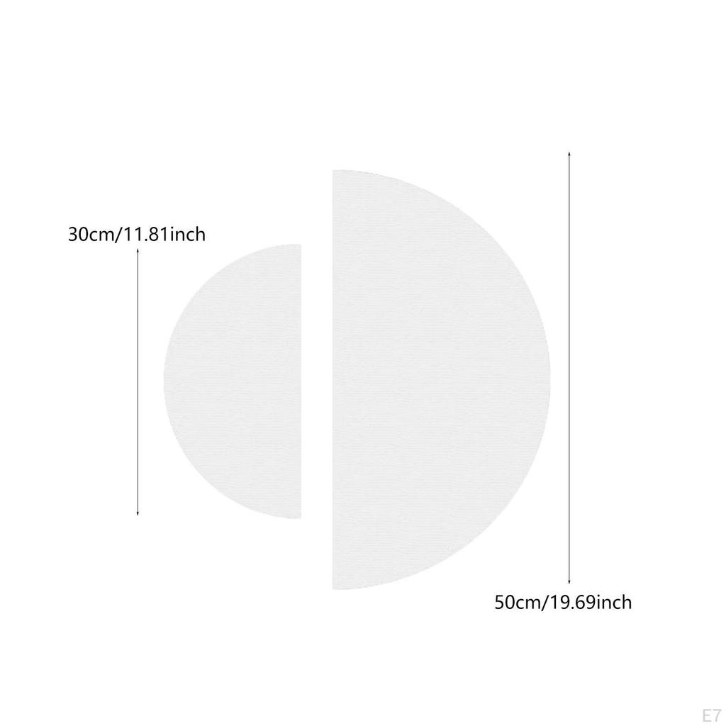 2 Pieces Painting Canvas Blank Boards Art Supplies Semicircle Shape for Oil