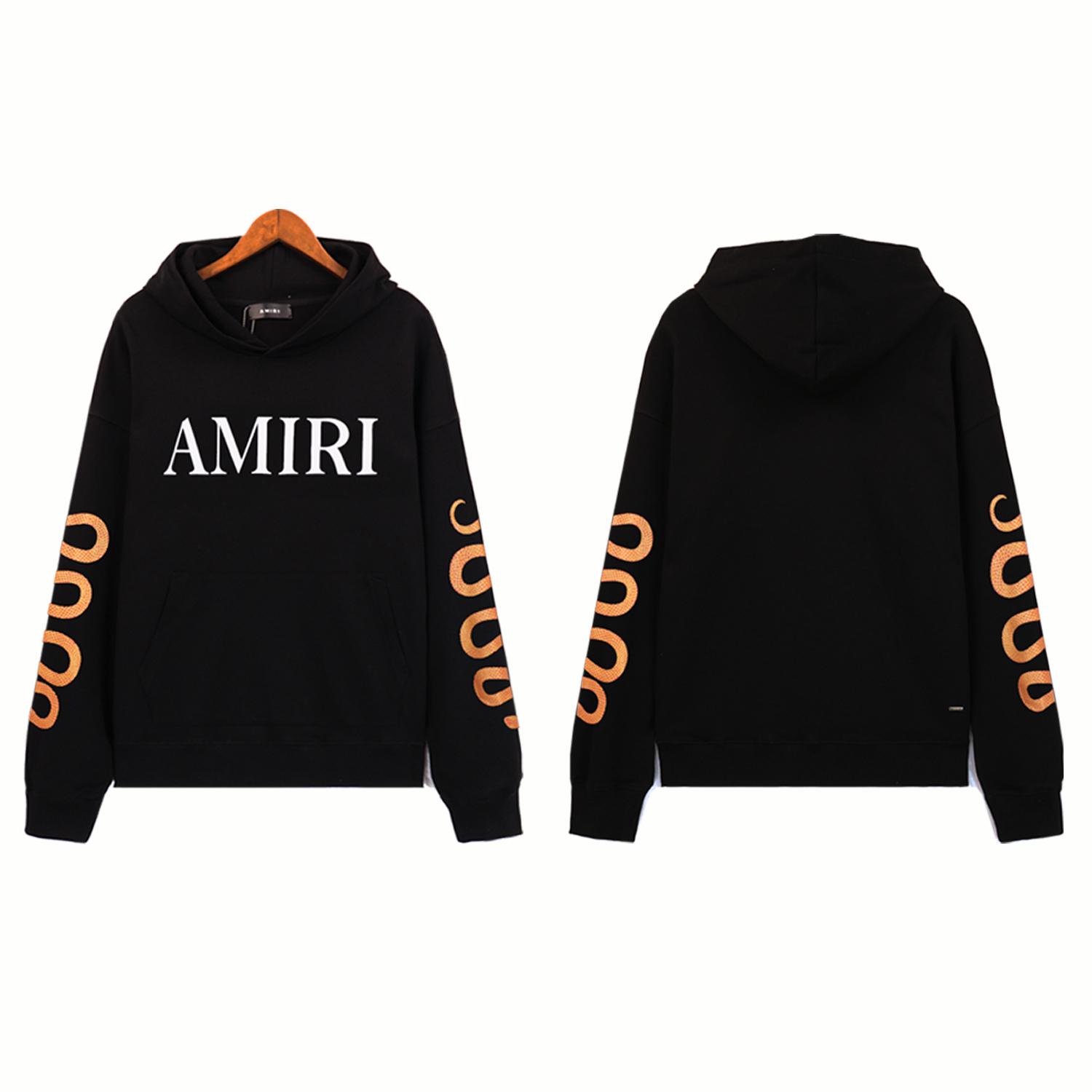 

Amiri Spring and Autumn Loose Plus Size Thin Snake Print High-quality Cotton Hooded Couple Hoodie L