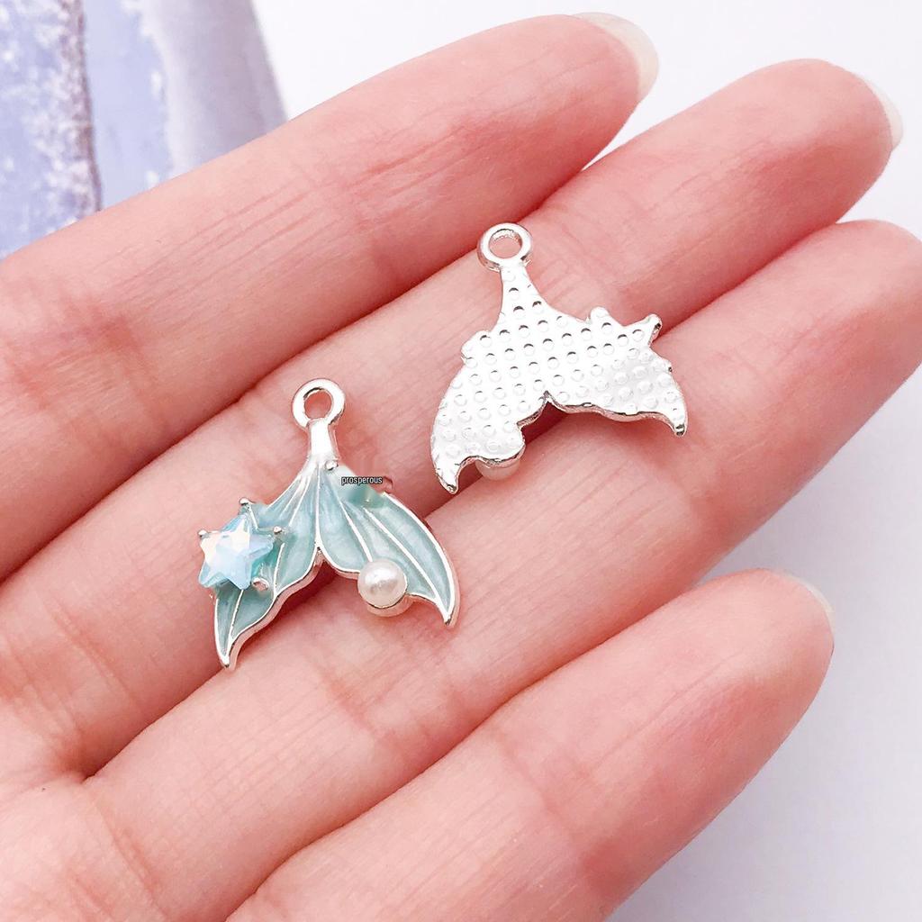 Pearl Gradient Starfish Fishtail Alloy Ocean Pendant for DIY Earrings & Necklace Jewelry