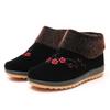 WTEMPO Women's Winter Warm Large Size Embroidered Ski Shoes Soft Bottom Plush Anti-skid Cold-proof Windproof Casual Boots