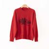 Heavyweight Embroidery Thickened Crew Neck Wool Inner Knitted Sweater Women's Autumn and Winter Lazy Loose Casual Sweater