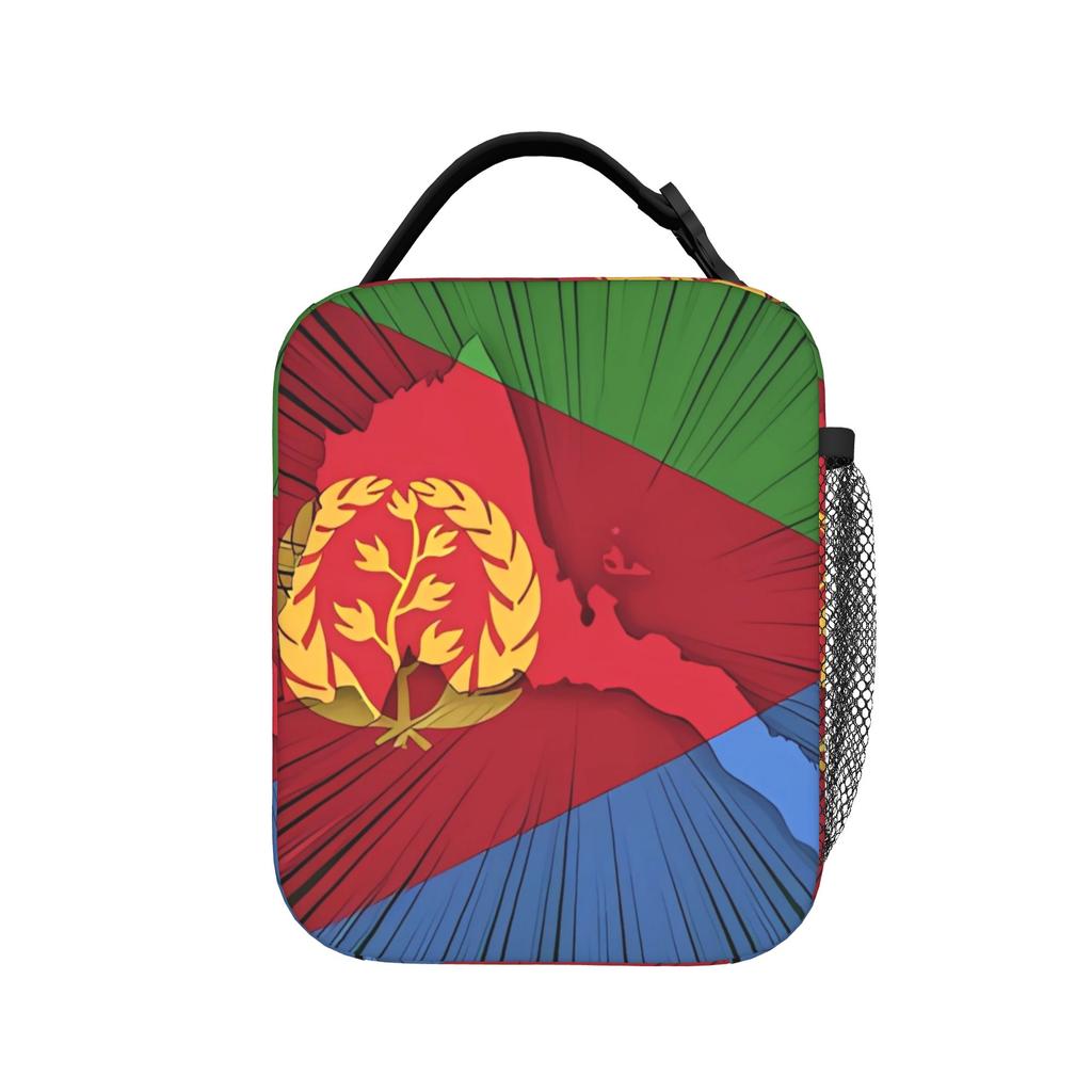 Eritrea Flag Lunch Bag Fun Lunch Box Office Portable Insulated Thermal Lunch Bags For Women Waterproof Custom Cooler Bag