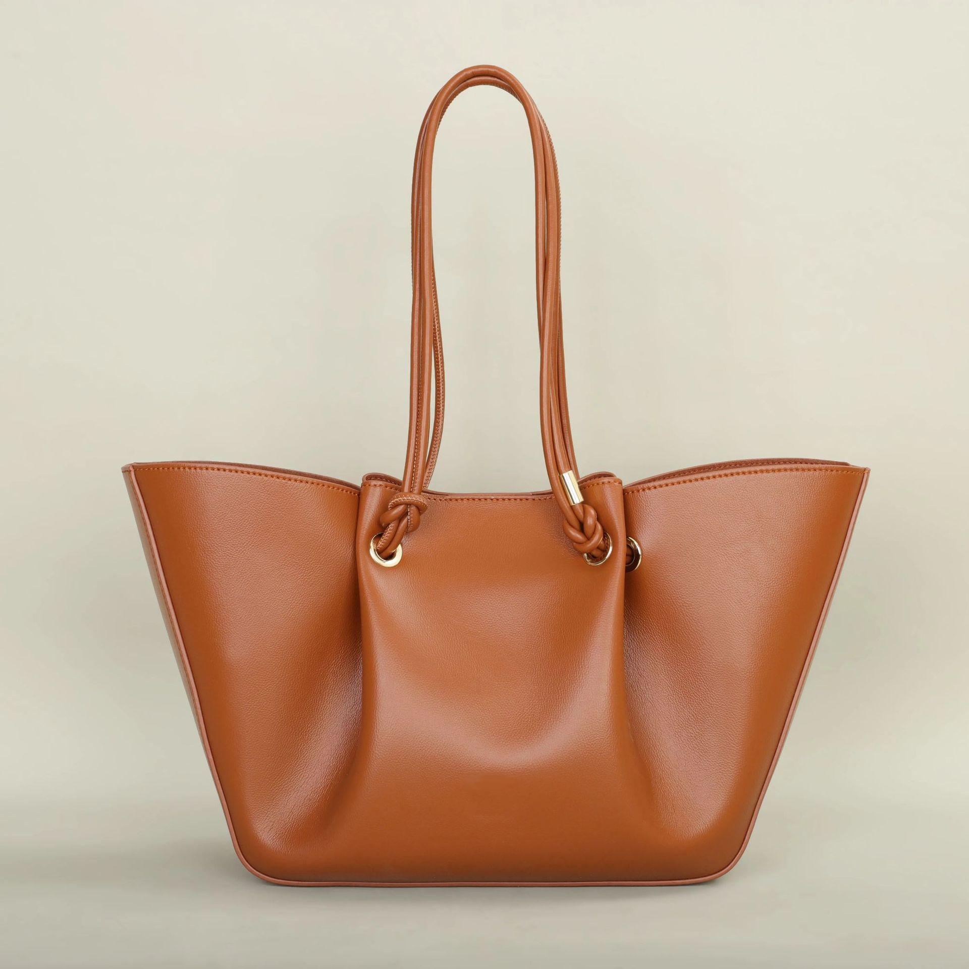Folded Women S Bag Large Capacity Tote Bag Shoulder Handbag Vegetable Basket Bag Fashion Niche Temperament Commuter Bag 47cm*15cm*26cm