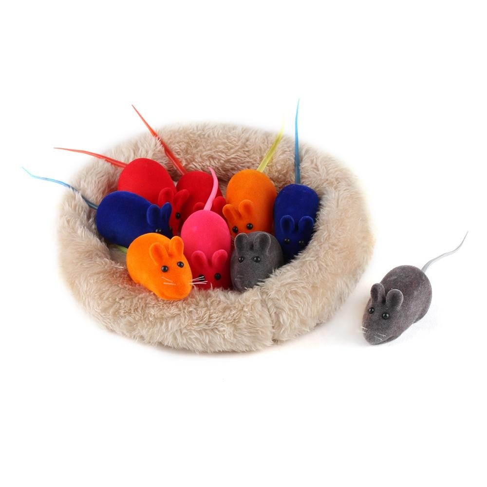 1PC Funny Pet Cat Kitten Play Toys False Mouse Rat Squeak Noise Sound Color Random Simulation Rat Pet Supplies
