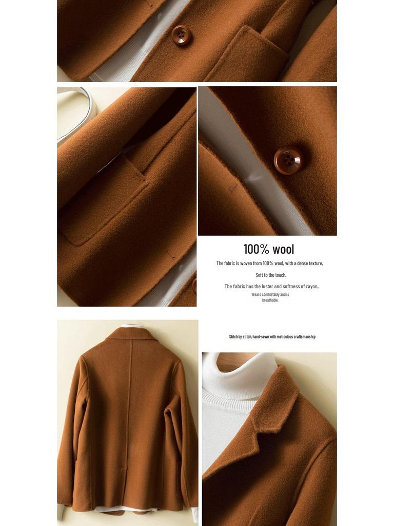 2025 A/W Women's Slim Fit Pure Wool Cashmere Short Coat